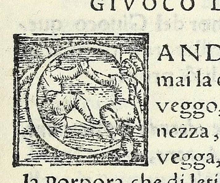 An illustration from Cento givochi liberali, et d'ingegno, 1551, leaf 163
