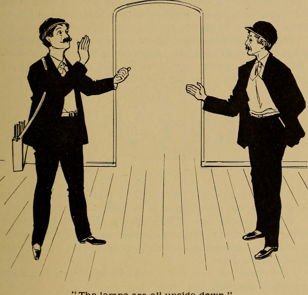An illustration from Central station experiences, a series of narratives on the trials and tribulations of a steam engineer while learning to run an electric station;, 1901, leaf 10