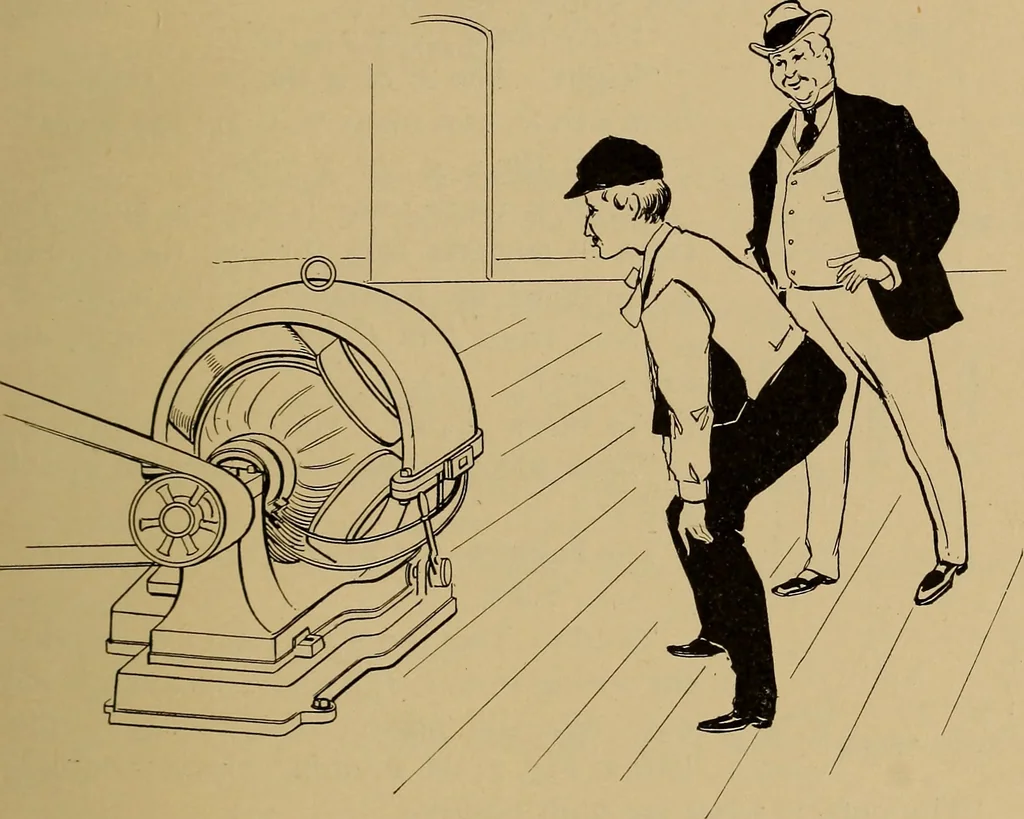 An illustration from Central station experiences, a series of narratives on the trials and tribulations of a steam engineer while learning to run an electric station;, 1901, leaf 18