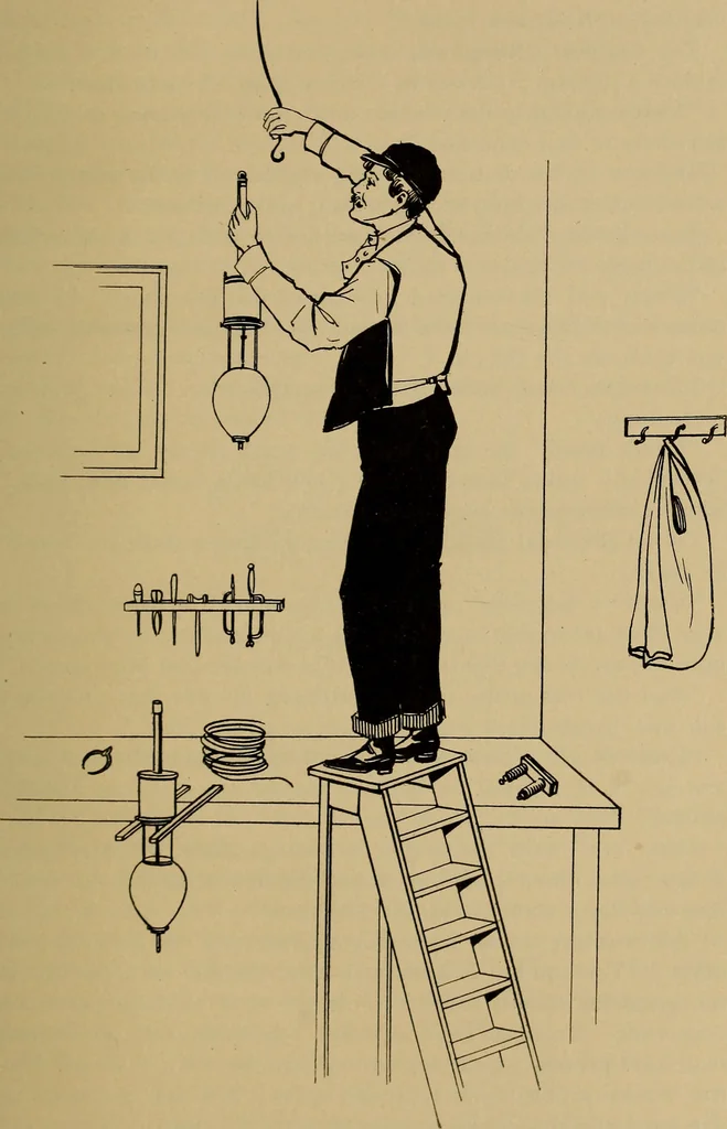 An illustration from Central station experiences, a series of narratives on the trials and tribulations of a steam engineer while learning to run an electric station;, 1901, leaf 40
