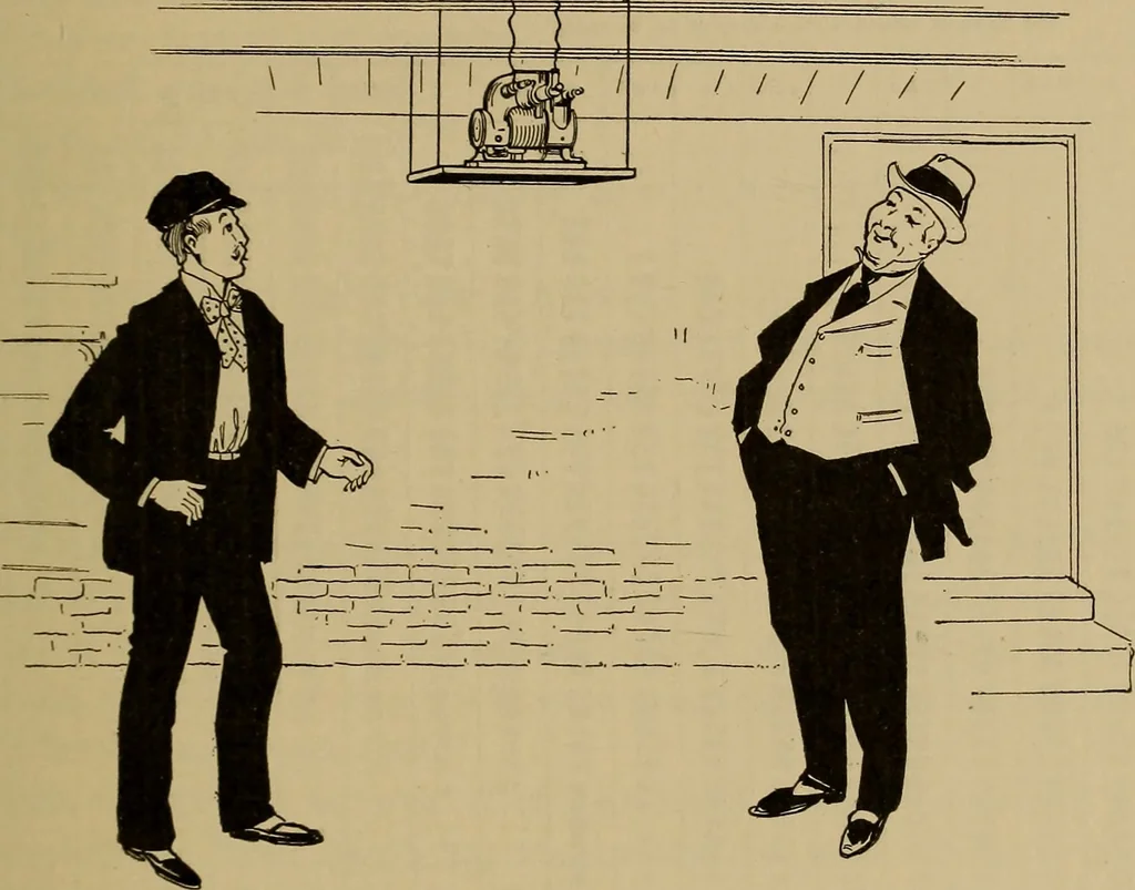 An illustration from Central station experiences, a series of narratives on the trials and tribulations of a steam engineer while learning to run an electric station;, 1901, leaf 56