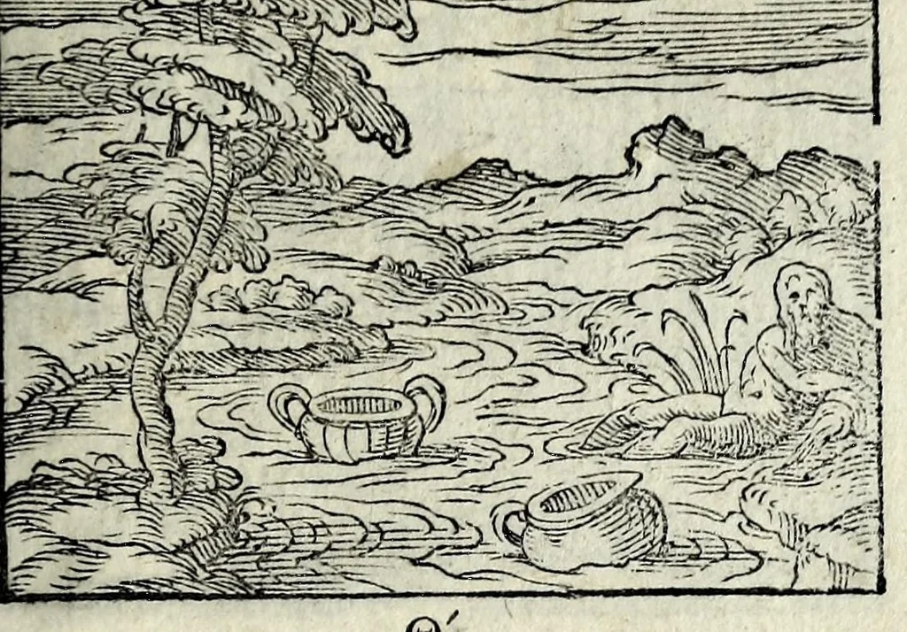An illustration from Centvm fabvlae ex antiqvis scriptoribus acceptae, et graecis latinisq́; tetrastichis senarijs explicatae, 1587, leaf 23