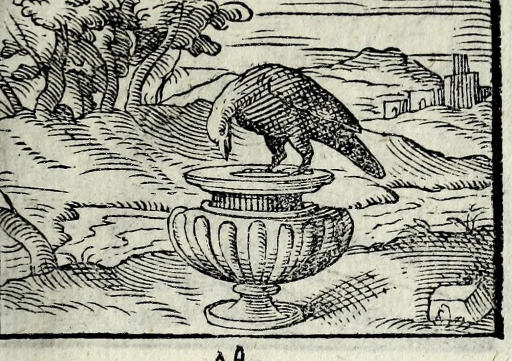 An illustration from Centvm fabvlae ex antiqvis scriptoribus acceptae, et graecis latinisq́; tetrastichis senarijs explicatae, 1587, leaf 53