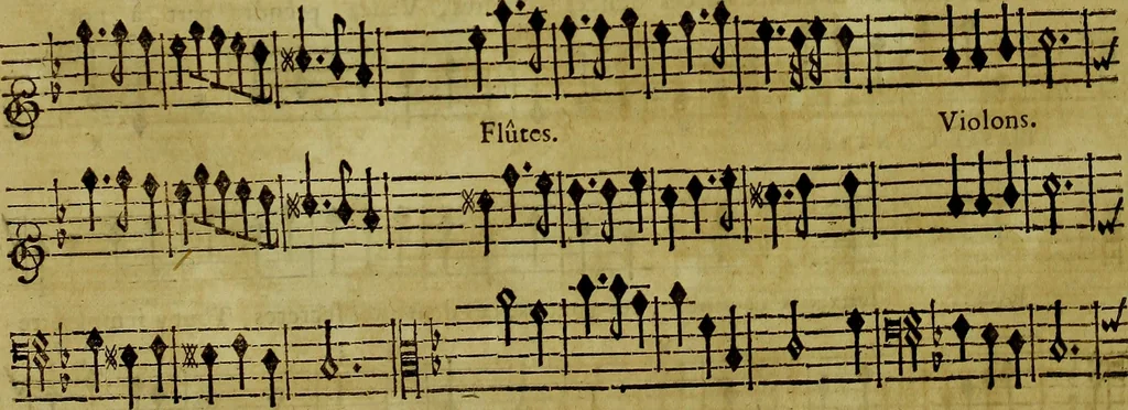 An illustration from Cephale | et | Procris | tragedie | mise| en musique, 1692, leaf 87