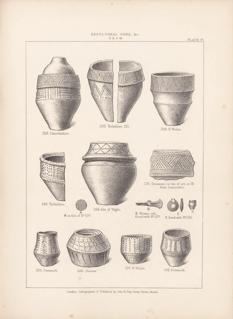 An illustration from Ceramic art in remote ages : with essays on the symbols of the circle, the cross and circle, the circle and ray ornament, the fylfot, and the serpent, showing their relation to the primitive forms of solar and nature worship, 1874, leaf 163