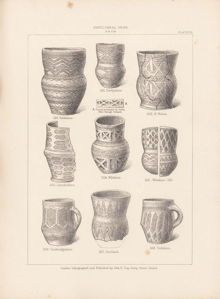 An illustration from Ceramic art in remote ages : with essays on the symbols of the circle, the cross and circle, the circle and ray ornament, the fylfot, and the serpent, showing their relation to the primitive forms of solar and nature worship, 1874, leaf 169