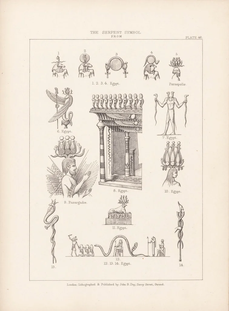 An illustration from Ceramic art in remote ages : with essays on the symbols of the circle, the cross and circle, the circle and ray ornament, the fylfot, and the serpent, showing their relation to the primitive forms of solar and nature worship, 1874, leaf 221