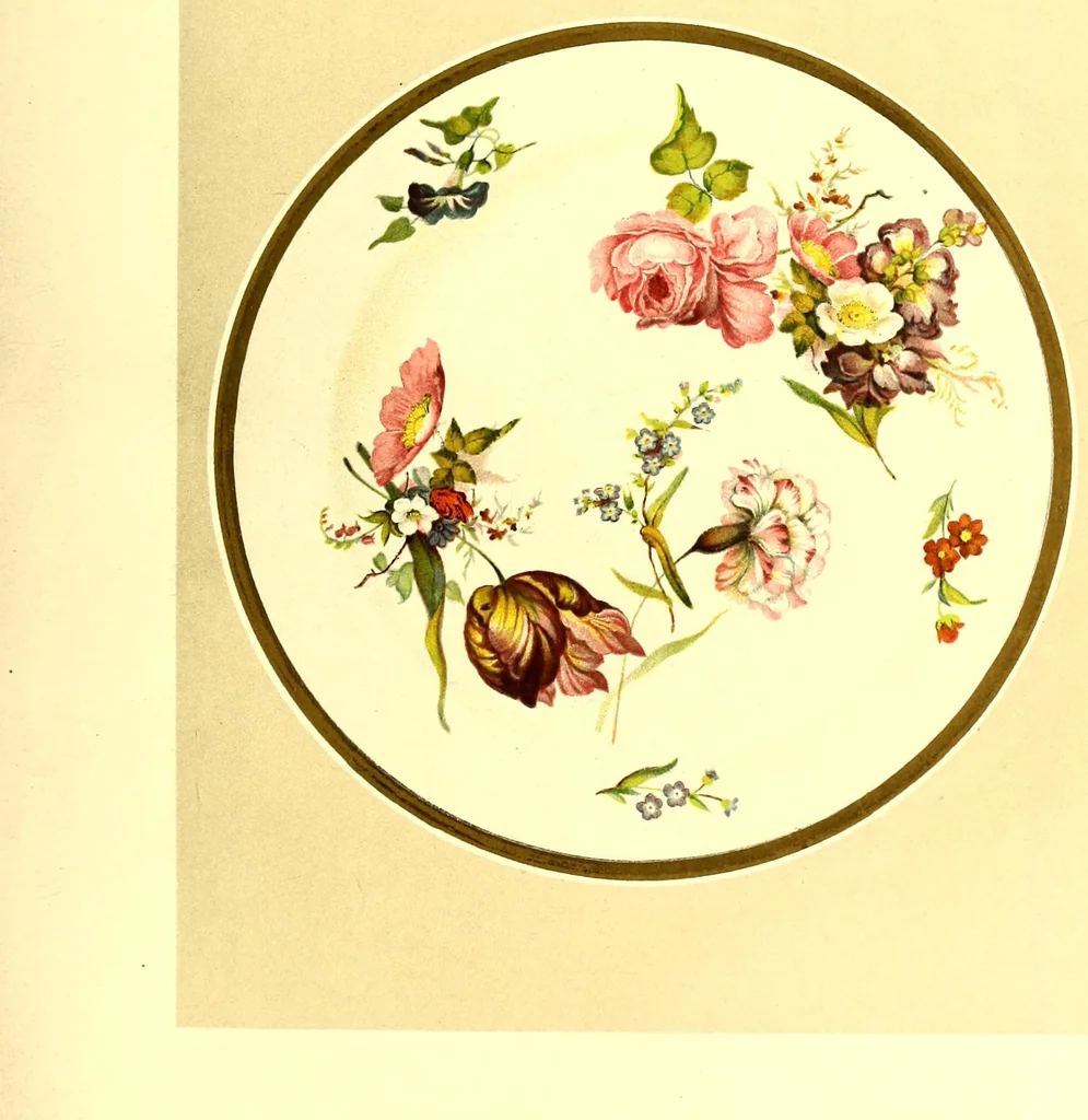 An illustration from The ceramics of Swansea and Nantgarw: a history of the factories. With biographical notices of the artists and others, notes on the merits of the porcelains, the marks thereon, etc, 1897, leaf 175