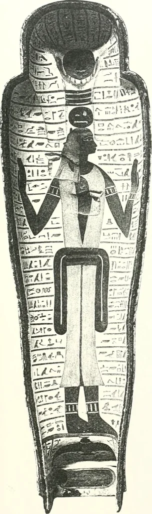 An illustration from Cercueils anthropoïdes des prêtres de Montou, 1913, leaf 176