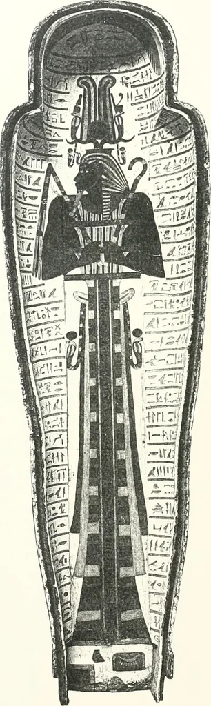 An illustration from Cercueils anthropoïdes des prêtres de Montou, 1913, leaf 176