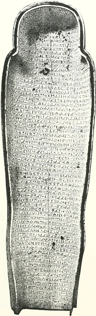 An illustration from Cercueils anthropoïdes des prêtres de Montou, 1913, leaf 182