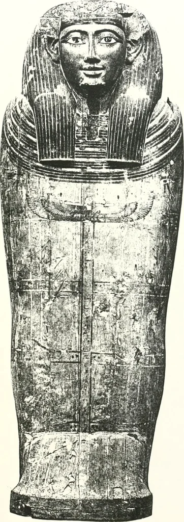 An illustration from Cercueils anthropoïdes des prêtres de Montou, 1913, leaf 184