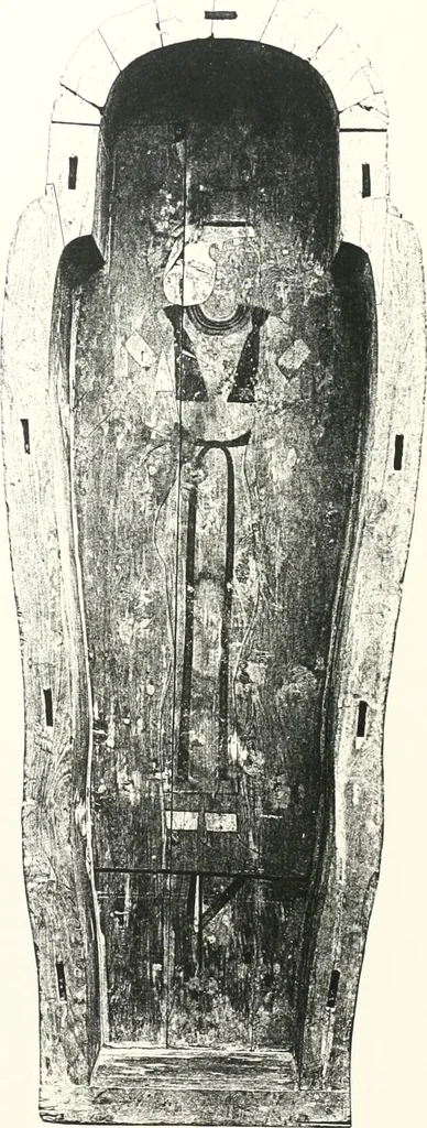 An illustration from Cercueils anthropoïdes des prêtres de Montou, 1913, leaf 184