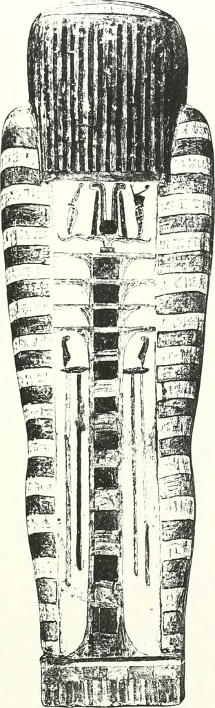 An illustration from Cercueils anthropoïdes des prêtres de Montou, 1913, leaf 202