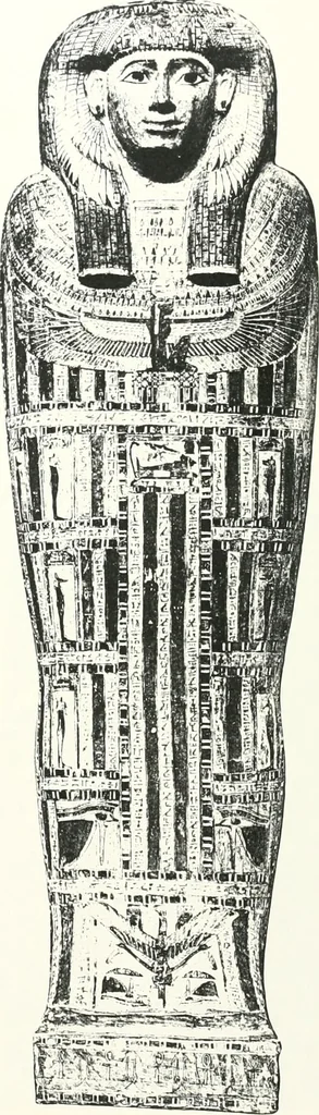 An illustration from Cercueils anthropoïdes des prêtres de Montou, 1913, leaf 202