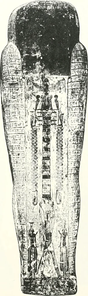 An illustration from Cercueils anthropoïdes des prêtres de Montou, 1913, leaf 208