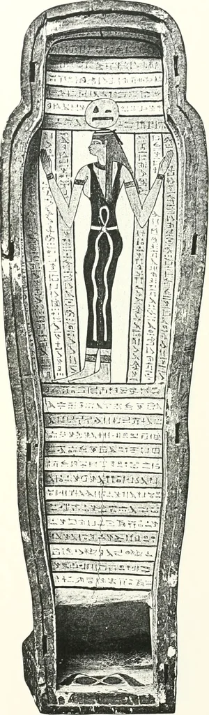 An illustration from Cercueils anthropoïdes des prêtres de Montou, 1913, leaf 212