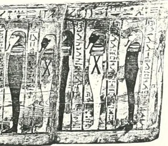 An illustration from Cercueils anthropoïdes des prêtres de Montou, 1913, leaf 228