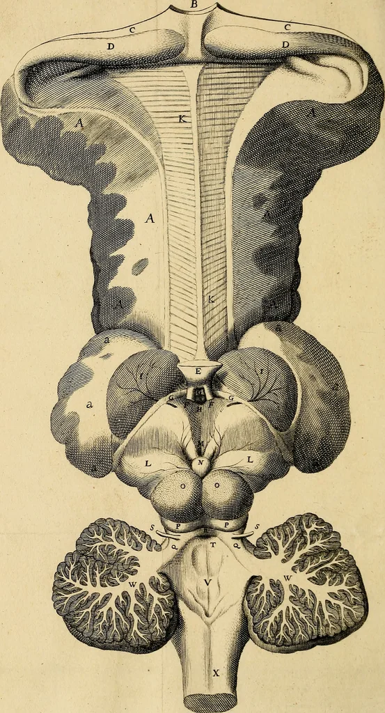 An illustration from Cerebri anatome : cui accessit nervorum descriptio et usus, 1664, leaf 193