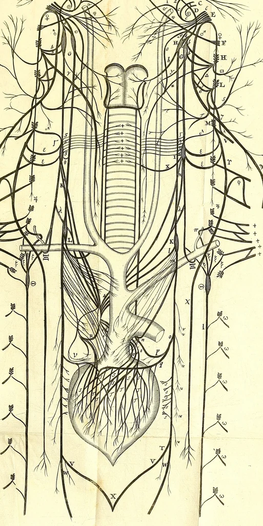 An illustration from Cerebri anatome : cui accessit nervorum descriptio et usus, 1666, leaf 360