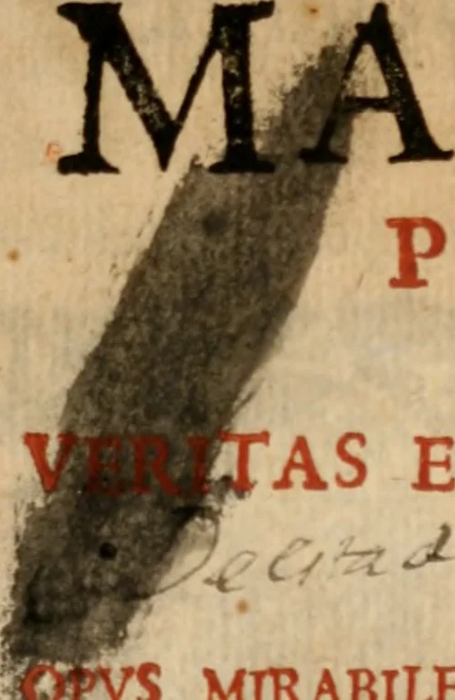 An illustration from Certamen Marianum Parisiense, vbi veritas examinatur in splendoribvs sanctorvm .., 1698, leaf 6