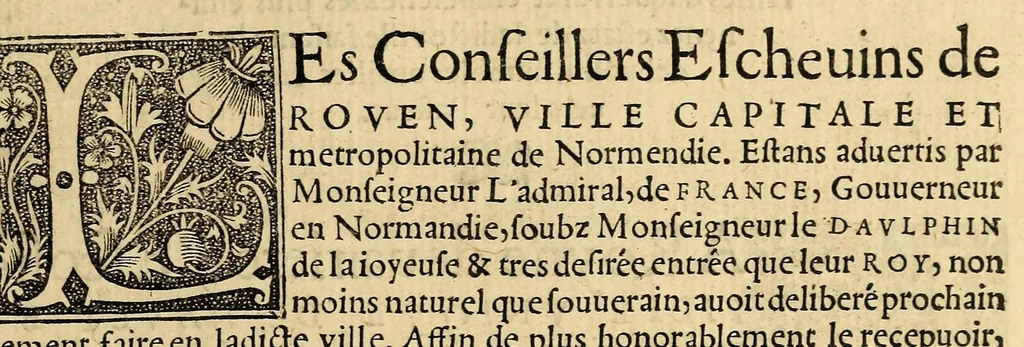 An illustration from Cest la deduction du sumptueux ordre, plaisantz spectacles et magnifiques theatres dresses, et exhibes par les citoiens de Rouen ville metropolitaine du pays de Normandie, : a la sacree maiesté du treschristian [sic] Roy de France, Henry Secō[n]d leur souuerain seigneur, et à tresillustre [sic] dame, ma dame Katharine de Medicis, la royne son espouze, lors de leur triumphant ioyeulx & nouuel aduenement en icelle ville, qui fut es iours de mercredy & ieudy premier & secō[n]d iours d'octobre, mil cinq cens cinquante, et pour plus expresse intelligence de ce tant excellent triumphe, les figures & pourtraictz des principaulx a[d]ornementz d'iceluy y sont apposez chascun en son lieu comme l'on pourra veoir par le discours de l'histoire. Auec priuilege du Roy, 1551, leaf 19