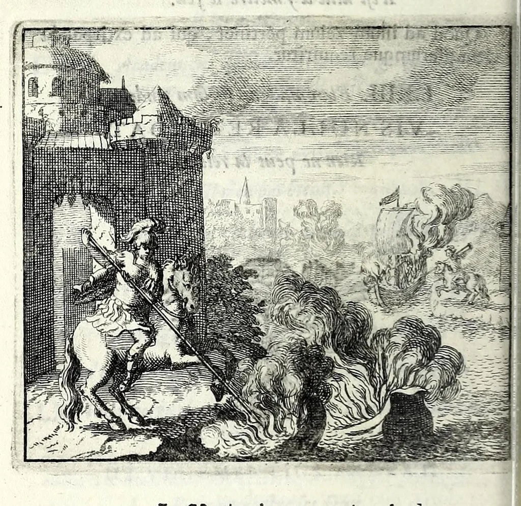 An illustration from C.F. Menestrerii S.J. Philosophia imaginum, id est, Sylloge symbolorum amplissima : qua plurima regum, principum, nobilium, foeminarum illustrium, eruditorum, aliorumque virorum in Europa praestantium, quae prostant, summa diligentia sunt congesta methodoque succincta exhibita : e lingua Gallica in Latinam translata, figurisque elegantioribus ac antea ornata, 1695, leaf 456