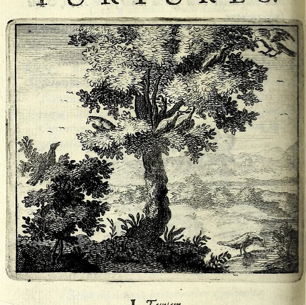 An illustration from C.F. Menestrerii S.J. Philosophia imaginum, id est, Sylloge symbolorum amplissima : qua plurima regum, principum, nobilium, foeminarum illustrium, eruditorum, aliorumque virorum in Europa praestantium, quae prostant, summa diligentia sunt congesta methodoque succincta exhibita : e lingua Gallica in Latinam translata, figurisque elegantioribus ac antea ornata, 1695, leaf 732
