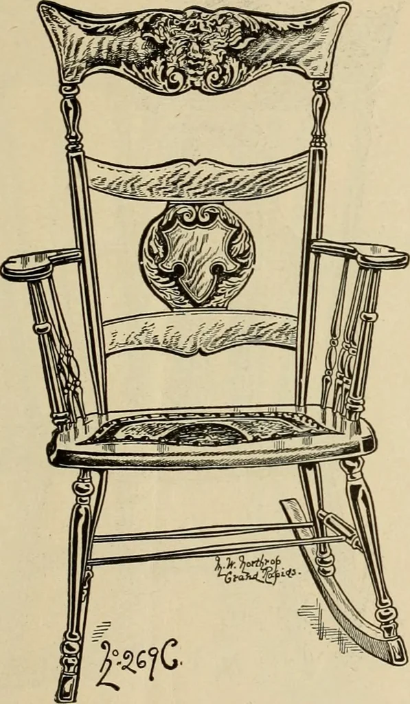 An illustration from Chairs, reed and rattan rockers., 1900, leaf 8