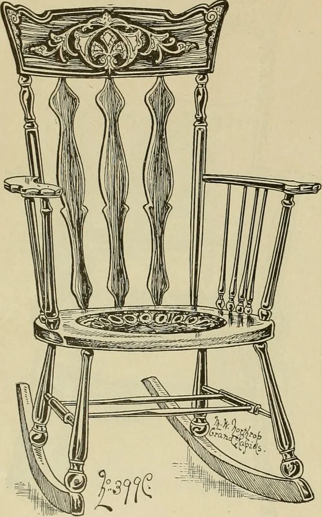 An illustration from Chairs, reed and rattan rockers., 1900, leaf 9