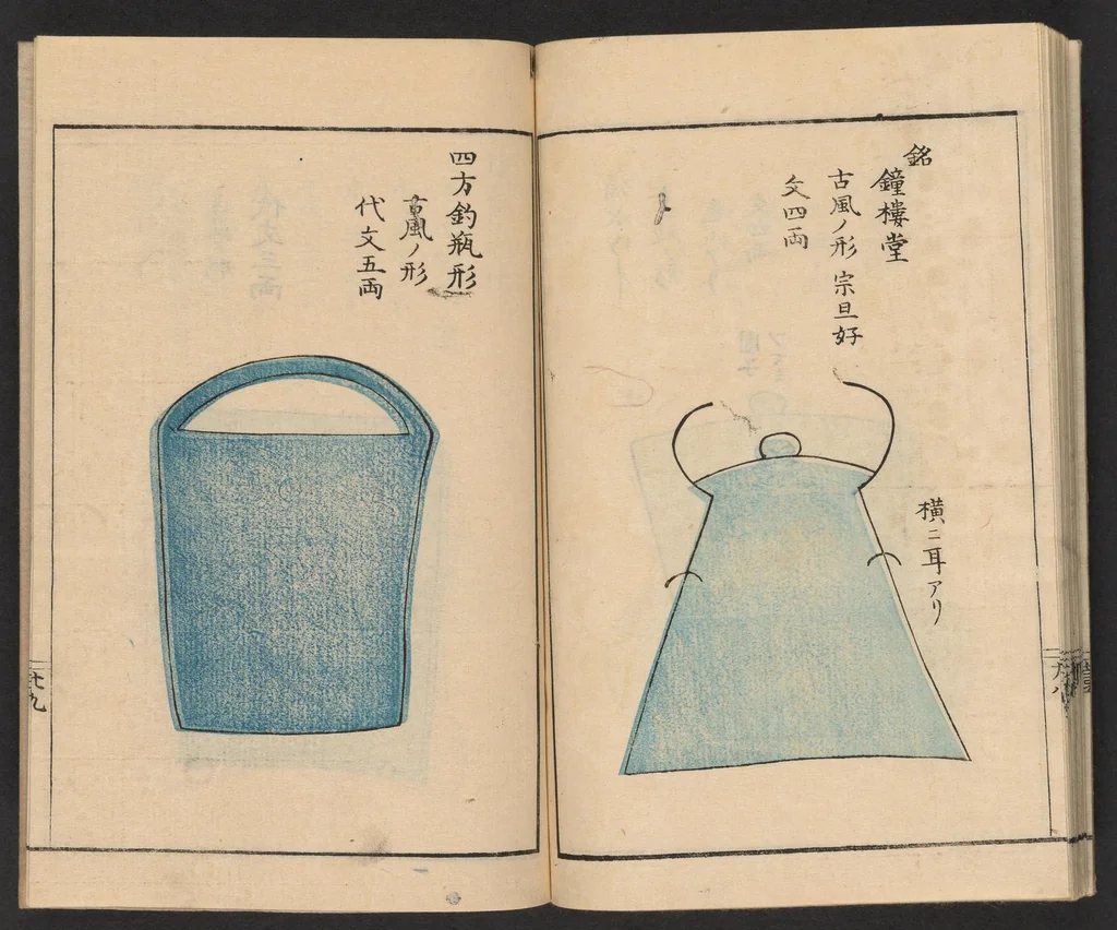 An illustration from Chaki meikeihen, 1838, leaf 30