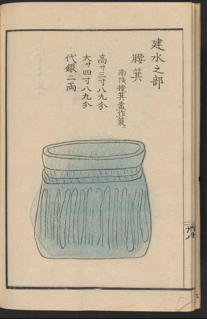 An illustration from Chaki meikeihen, 1838, leaf 9