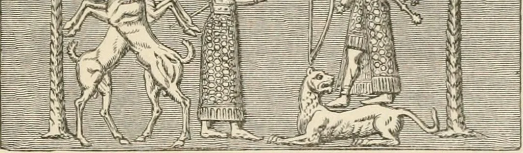 An illustration from The Chaldean account of Genesis : containing the description of the creation, the deluge, the tower of Babel, the destruction of Sodom, the times of the Patriarchs, and Nimrod, Babylonian fables, and legends of the gods : from the cuneiform inscriptions, 1876, leaf 122