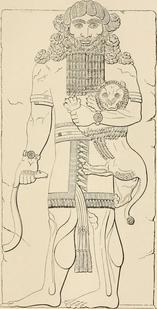 An illustration from The Chaldean account of Genesis : containing the description of the creation, the deluge, the tower of Babel, the destruction of Sodom, the times of the Patriarchs, and Nimrod, Babylonian fables, and legends of the gods : from the cuneiform inscriptions, 1876, leaf 200