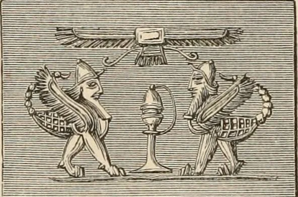 An illustration from The Chaldean account of Genesis : containing the description of the creation, the deluge, the tower of Babel, the destruction of Sodom, the times of the Patriarchs, and Nimrod, Babylonian fables, and legends of the gods : from the cuneiform inscriptions, 1876, leaf 289