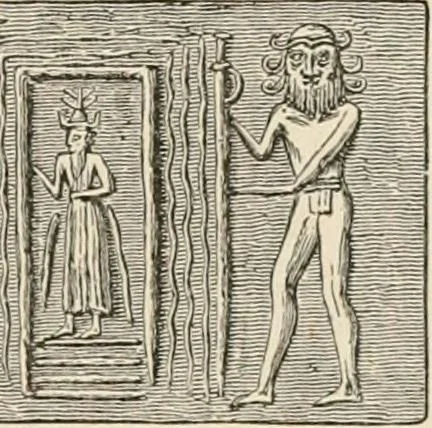 An illustration from The Chaldean account of Genesis : containing the description of the creation, the deluge, the tower of Babel, the destruction of Sodom, the times of the Patriarchs, and Nimrod, Babylonian fables, and legends of the gods : from the cuneiform inscriptions, 1876, leaf 310