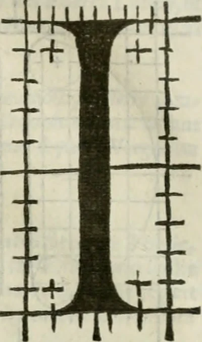 An illustration from Champ fleury : au quel est contenu lart & science de la deue & vraye proportio[n] des lettres attiques, quo[n] dit autreme[n]t lettres antiques, & vulgairement lettres romaines proportionnes selon le corps & visage humain ..., 1529, leaf 111