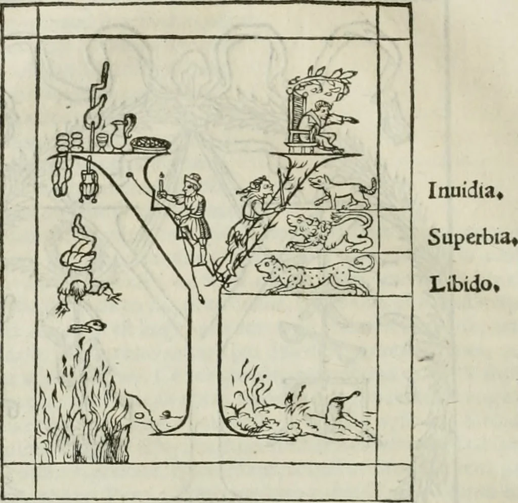 An illustration from Champ fleury : au quel est contenu lart & science de la deue & vraye proportio[n] des lettres attiques, quo[n] dit autreme[n]t lettres antiques, & vulgairement lettres romaines proportionnes selon le corps & visage humain ..., 1529, leaf 145
