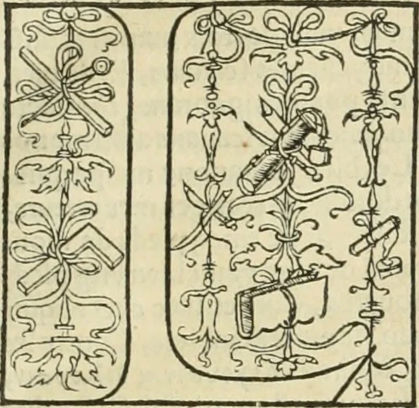 An illustration from Champ fleury : au quel est contenu lart & science de la deue & vraye proportio[n] des lettres attiques, quo[n] dit autreme[n]t lettres antiques, & vulgairement lettres romaines proportionnes selon le corps & visage humain ..., 1529, leaf 20