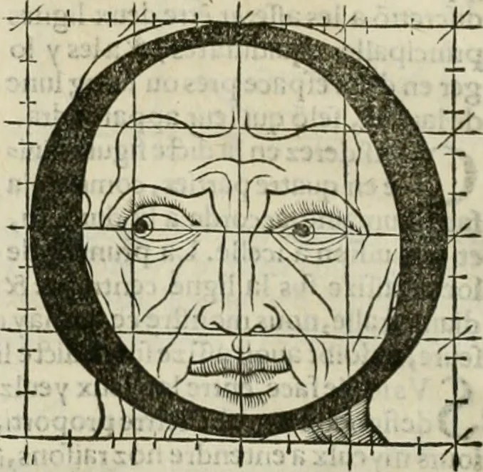 An illustration from Champ fleury : au quel est contenu lart & science de la deue & vraye proportio[n] des lettres attiques, quo[n] dit autreme[n]t lettres antiques, & vulgairement lettres romaines proportionnes selon le corps & visage humain ..., 1529, leaf 61