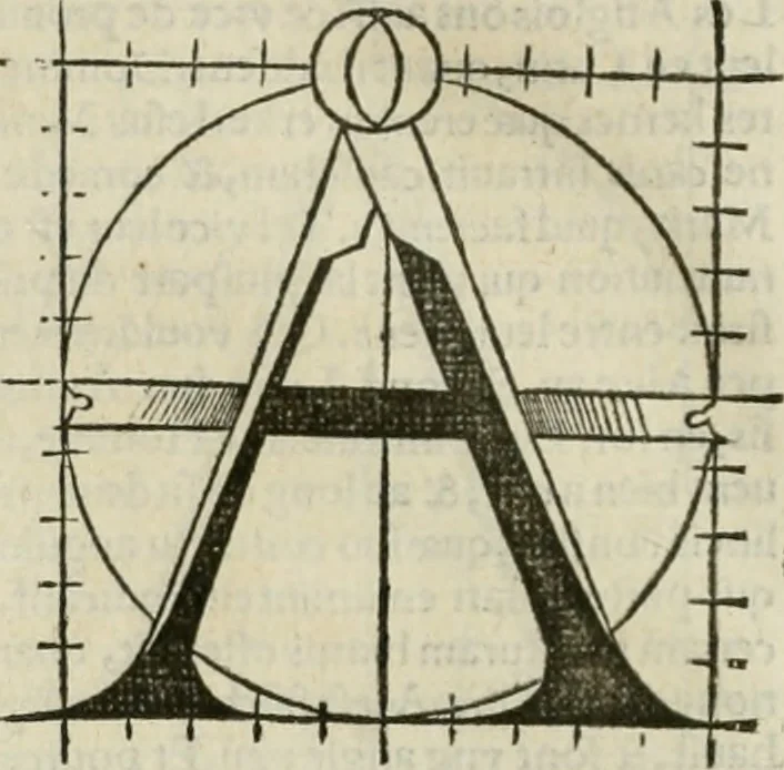 An illustration from Champ fleury : au quel est contenu lart & science de la deue & vraye proportio[n] des lettres attiques, quo[n] dit autreme[n]t lettres antiques, & vulgairement lettres romaines proportionnes selon le corps & visage humain ..., 1529, leaf 87