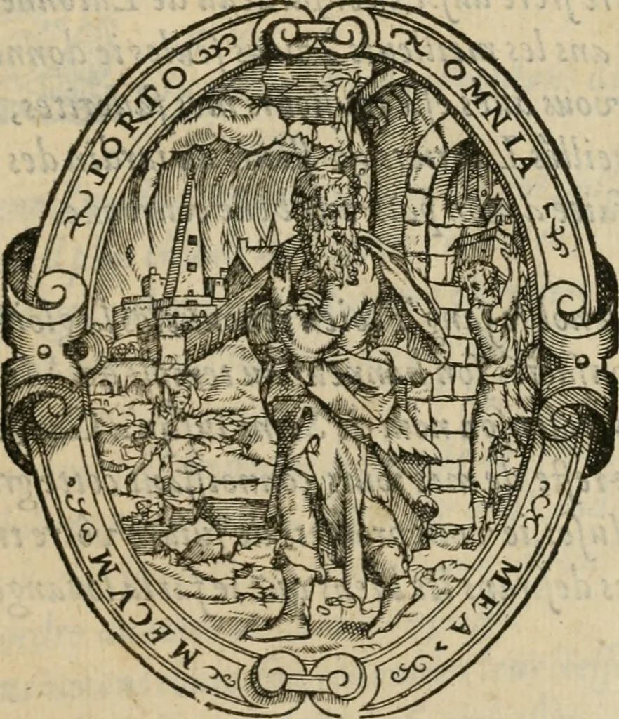 An illustration from Chant d'allegresse : povr l'entree de tres-chrestien, treshavlt, trespvissant, tresexcellent, tresmagnanime, & tresuictorieus prince Charles ix. de ce nom, roi de France, en sa ville de Troïe, 1564, leaf 8