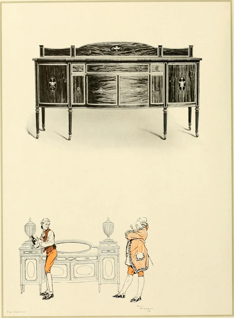 An illustration from Character in furniture., 1910, leaf 23