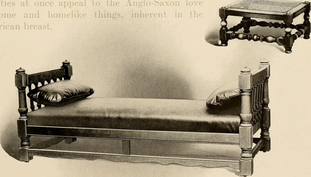 An illustration from Character in furniture., 1910, leaf 28