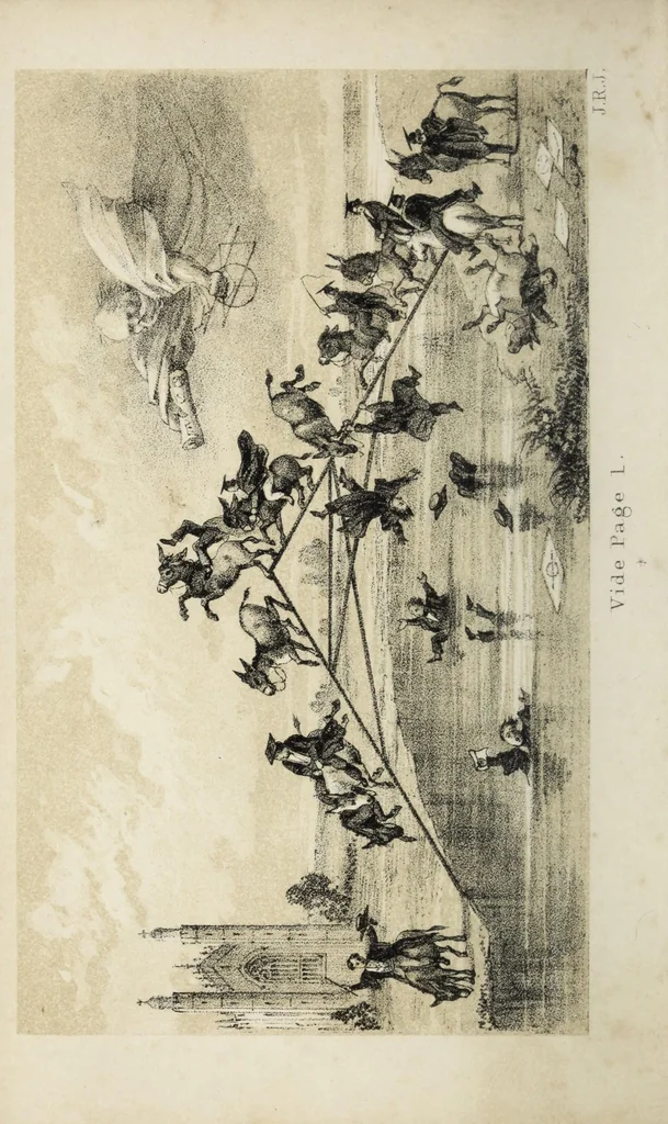 An illustration from Charades, enigmas, and riddles, 1862, leaf 8