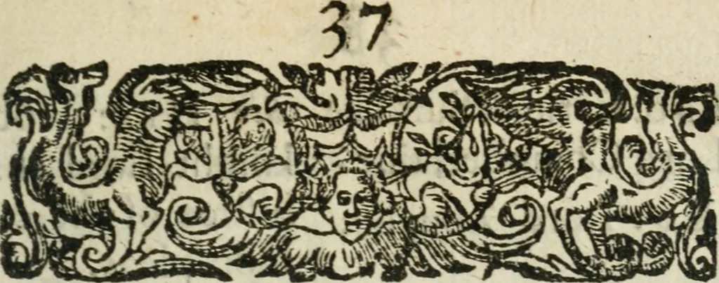 An illustration from The charge of Sir Francis Bacon ... touching duells, vpon an information in the Star-Chamber against Priest and Wright. With the decree of the Star-Chamber in the same cause, 1614, leaf 40
