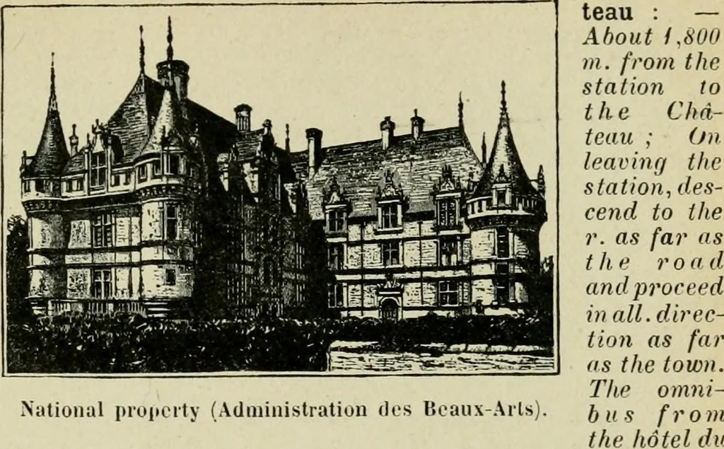 An illustration from The chateaux of the Loire : how to visit them rapidly and economically by railway, motor car or bicycle, 1909, leaf 100