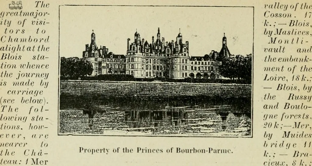 An illustration from The chateaux of the Loire : how to visit them rapidly and economically by railway, motor car or bicycle, 1909, leaf 113