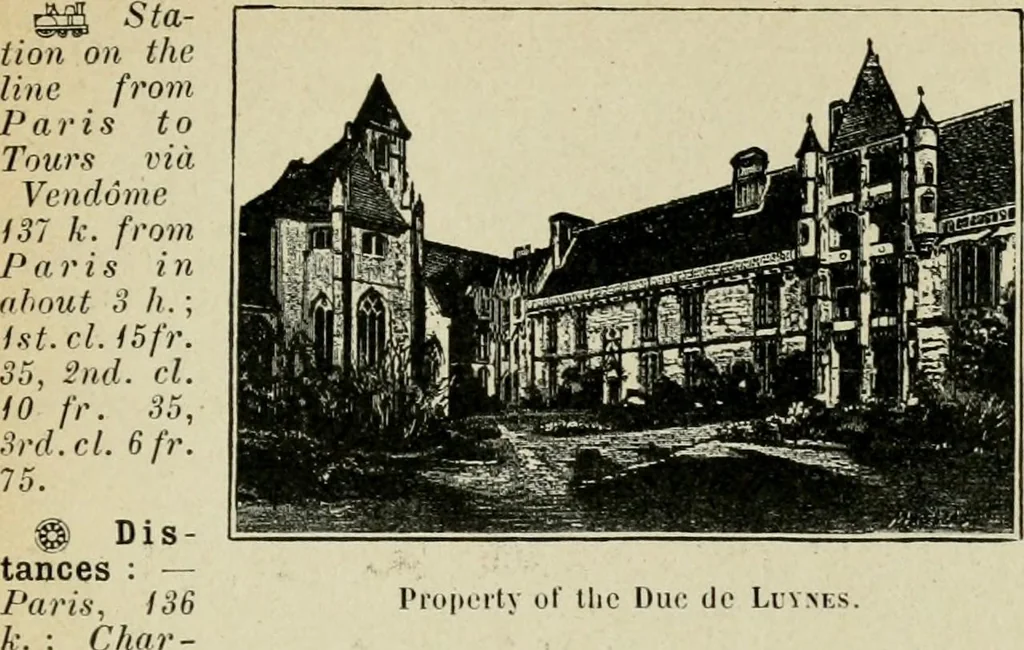 An illustration from The chateaux of the Loire : how to visit them rapidly and economically by railway, motor car or bicycle, 1909, leaf 118
