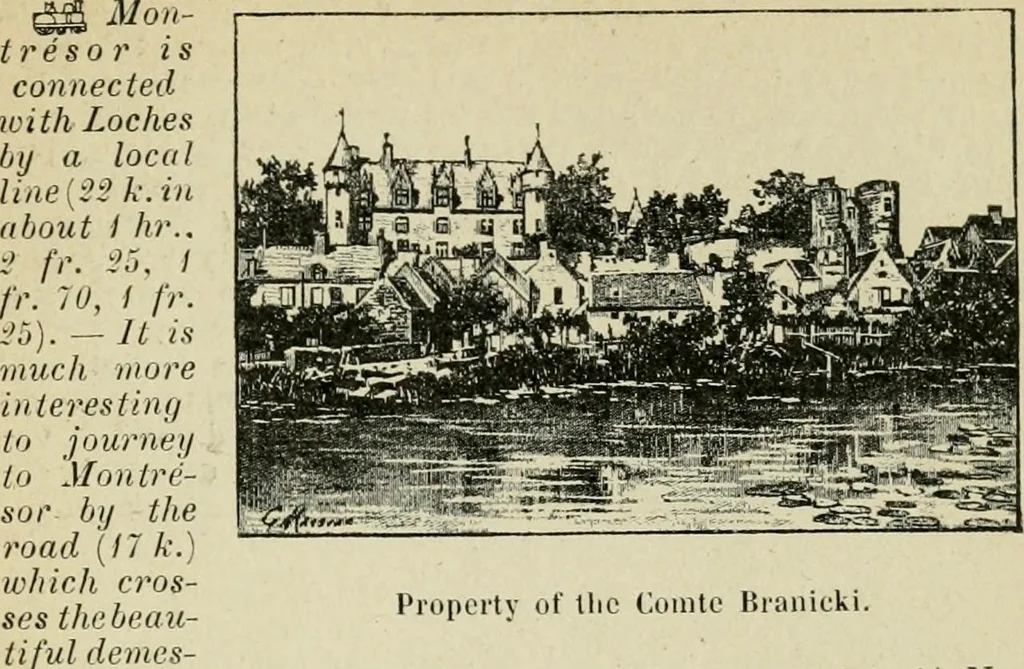 An illustration from The chateaux of the Loire : how to visit them rapidly and economically by railway, motor car or bicycle, 1909, leaf 150